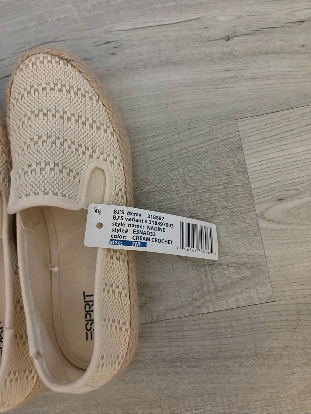 *NWT* ESPRIT Women’s Slip-On Crochet Espadrille - Cream